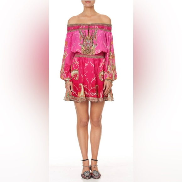 Camilla NWT off shoulder short dress in Rainbow Rhythm. Size XXS. - Picture 1 of 4